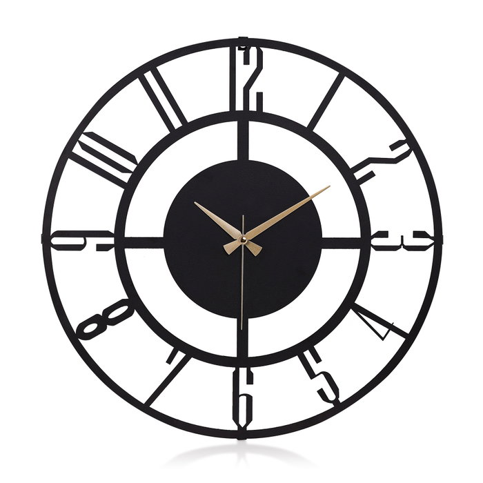 Wallity Reloj de Pared Decorativo Negro de Metal